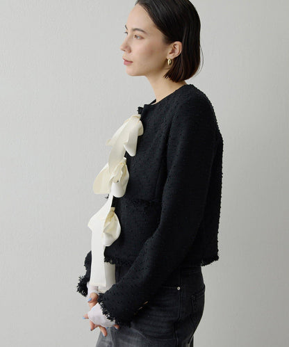 花呢蝴蝶結西裝外套