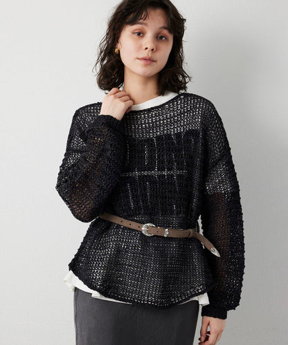 仿麂皮低針距針織衫