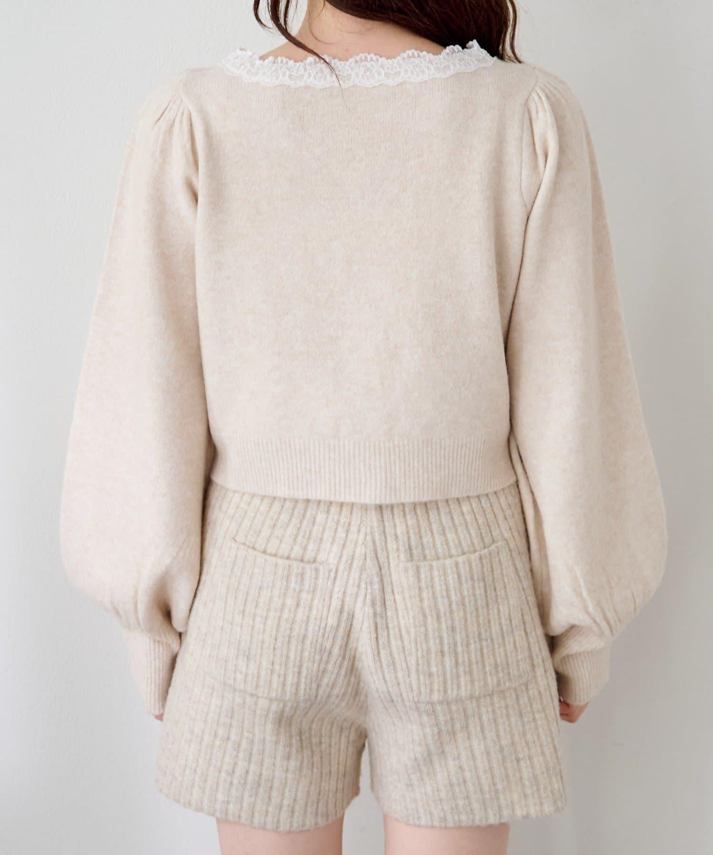 蕾絲針織吊帶衫&開衫套裝