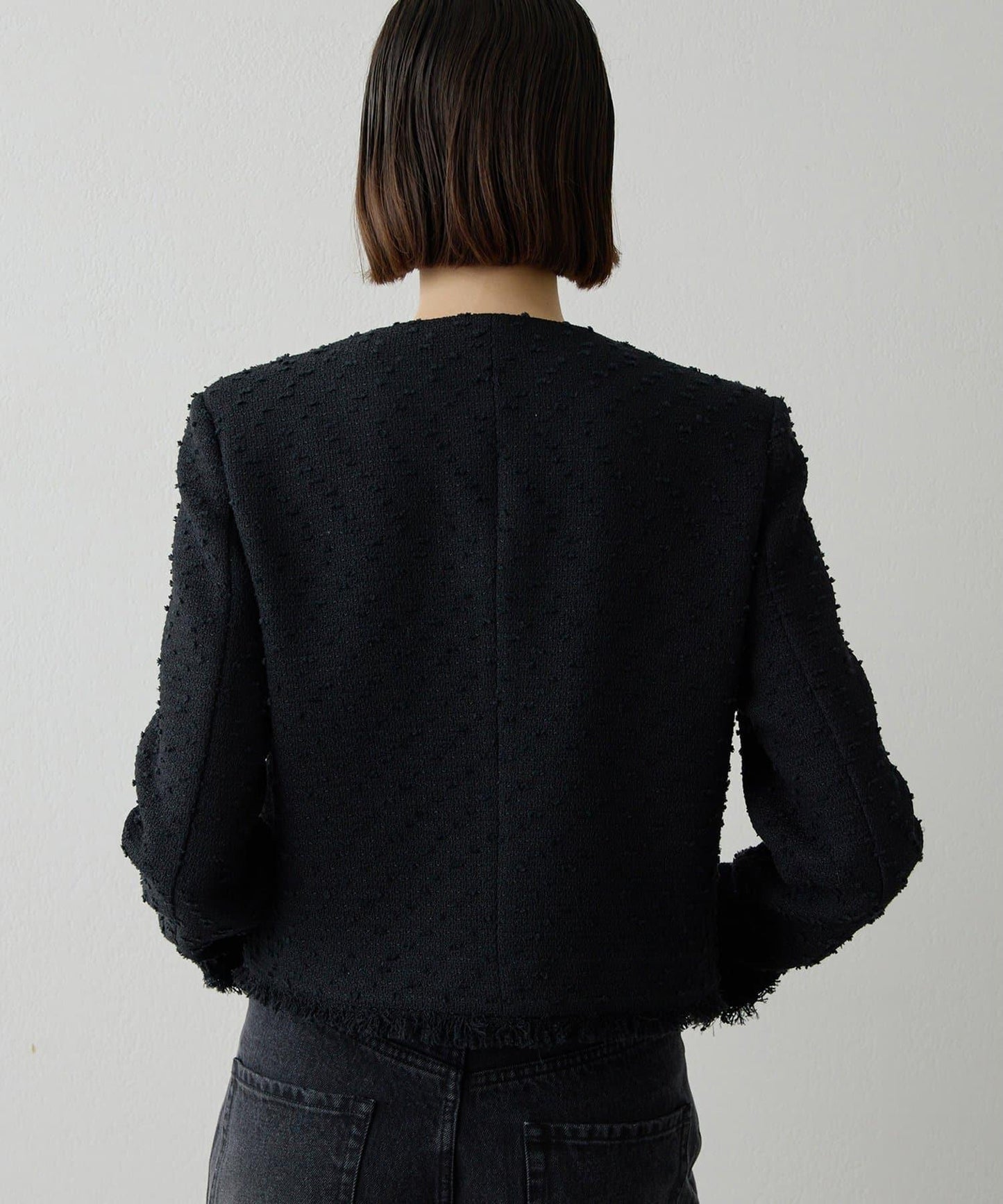 花呢蝴蝶結西裝外套