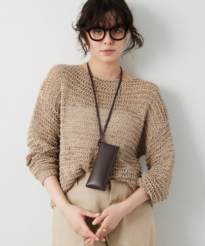 仿麂皮低針距針織衫