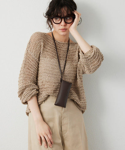 仿麂皮低針距針織衫