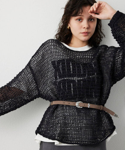 仿麂皮低針距針織衫