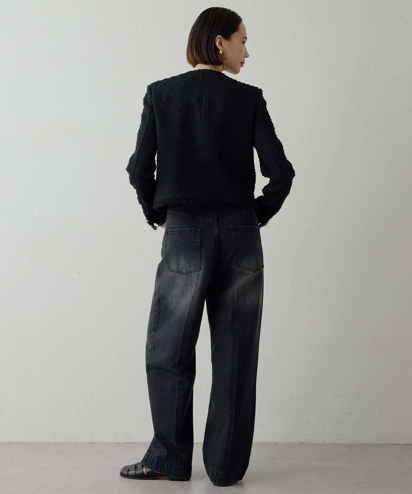 花呢蝴蝶結西裝外套