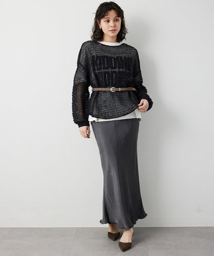 仿麂皮低針距針織衫