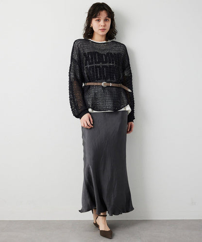 仿麂皮低針距針織衫