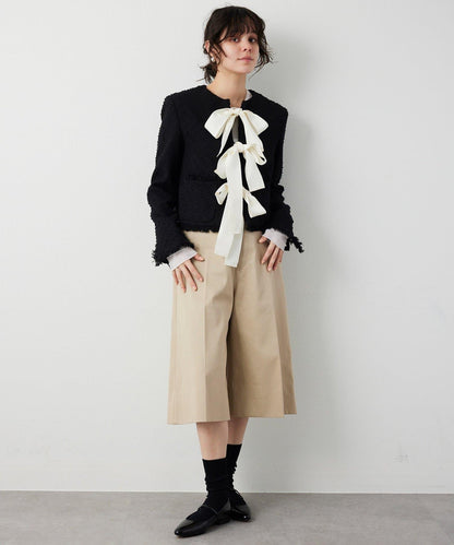 花呢蝴蝶結西裝外套