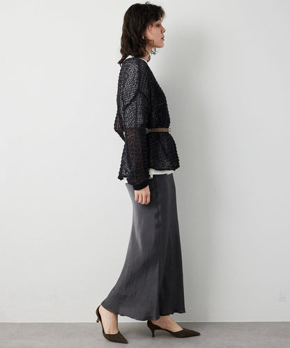 仿麂皮低針距針織衫