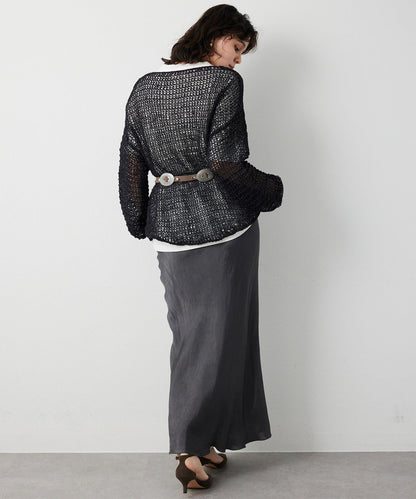 仿麂皮低針距針織衫