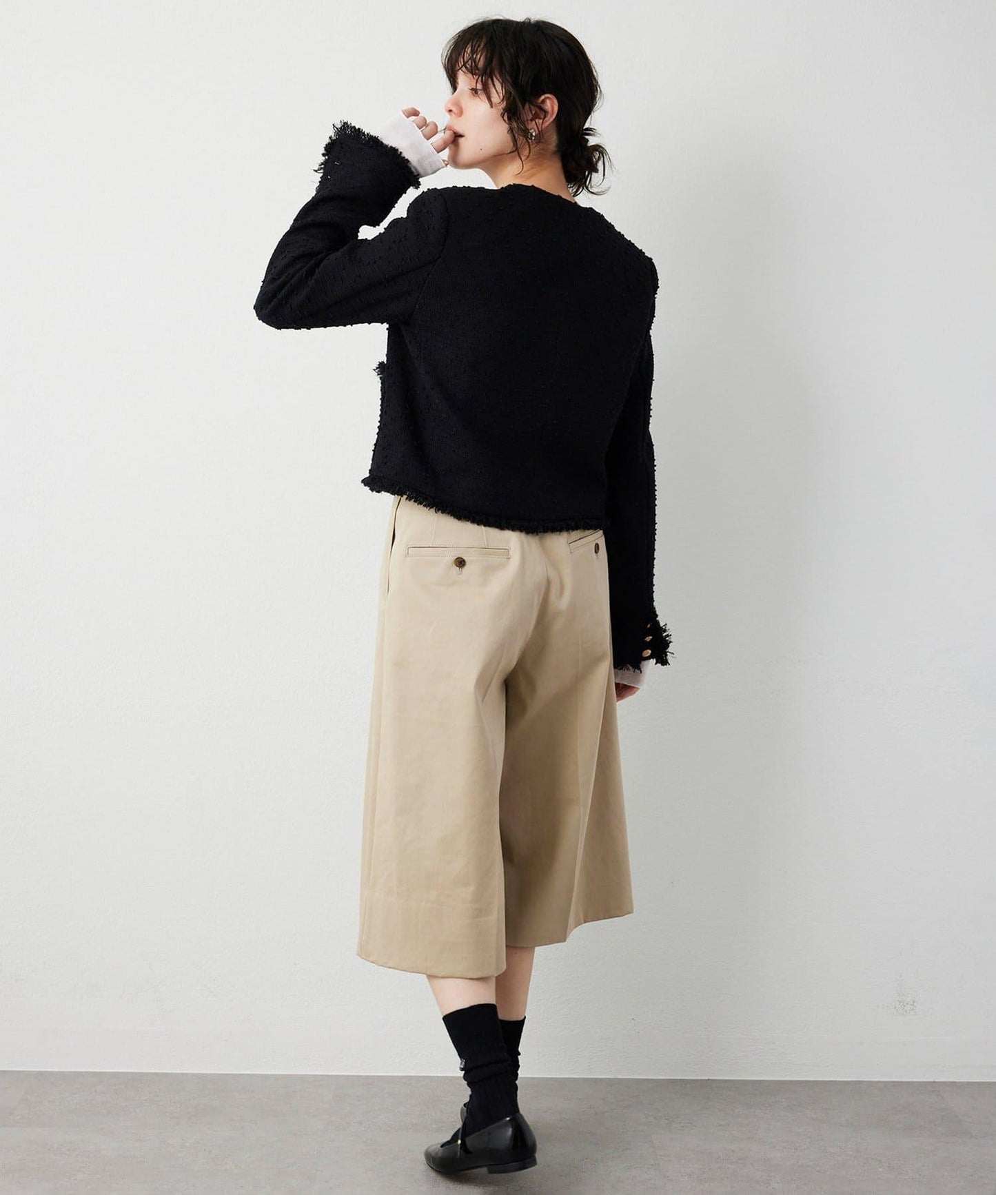 花呢蝴蝶結西裝外套