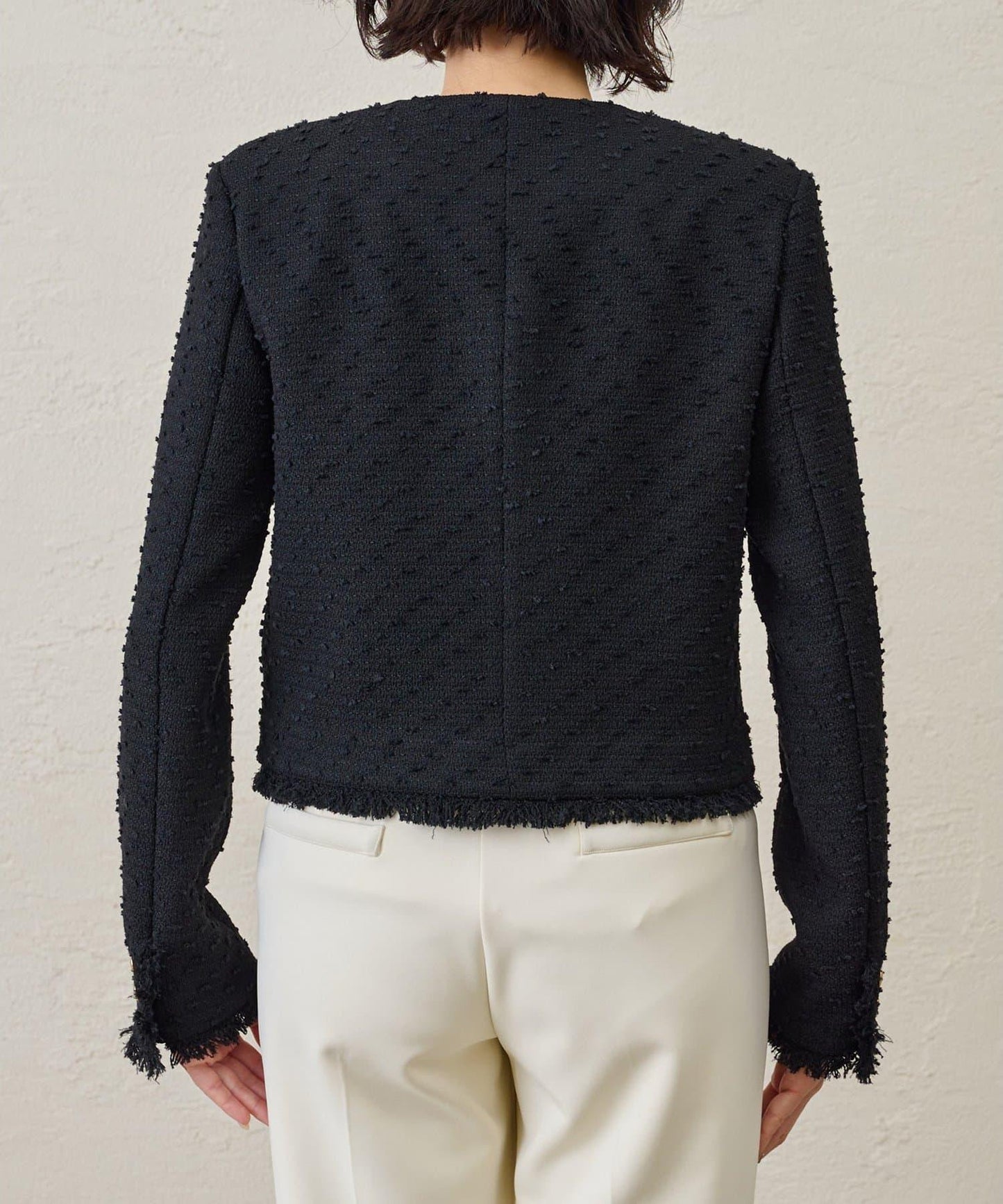 花呢蝴蝶結西裝外套