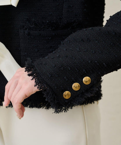 花呢蝴蝶結西裝外套