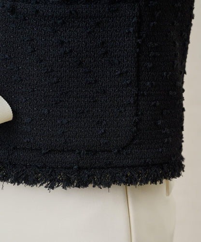 花呢蝴蝶結西裝外套