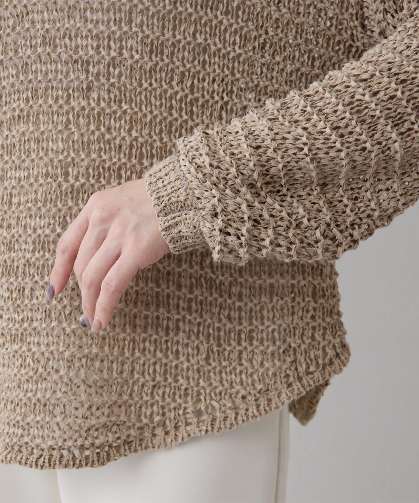 仿麂皮低針距針織衫