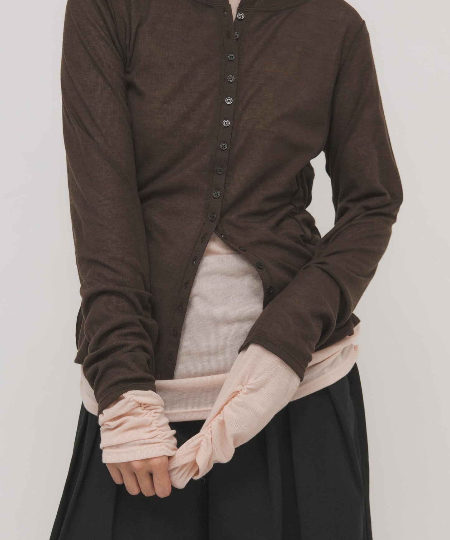 拼色疊穿設計長袖T恤