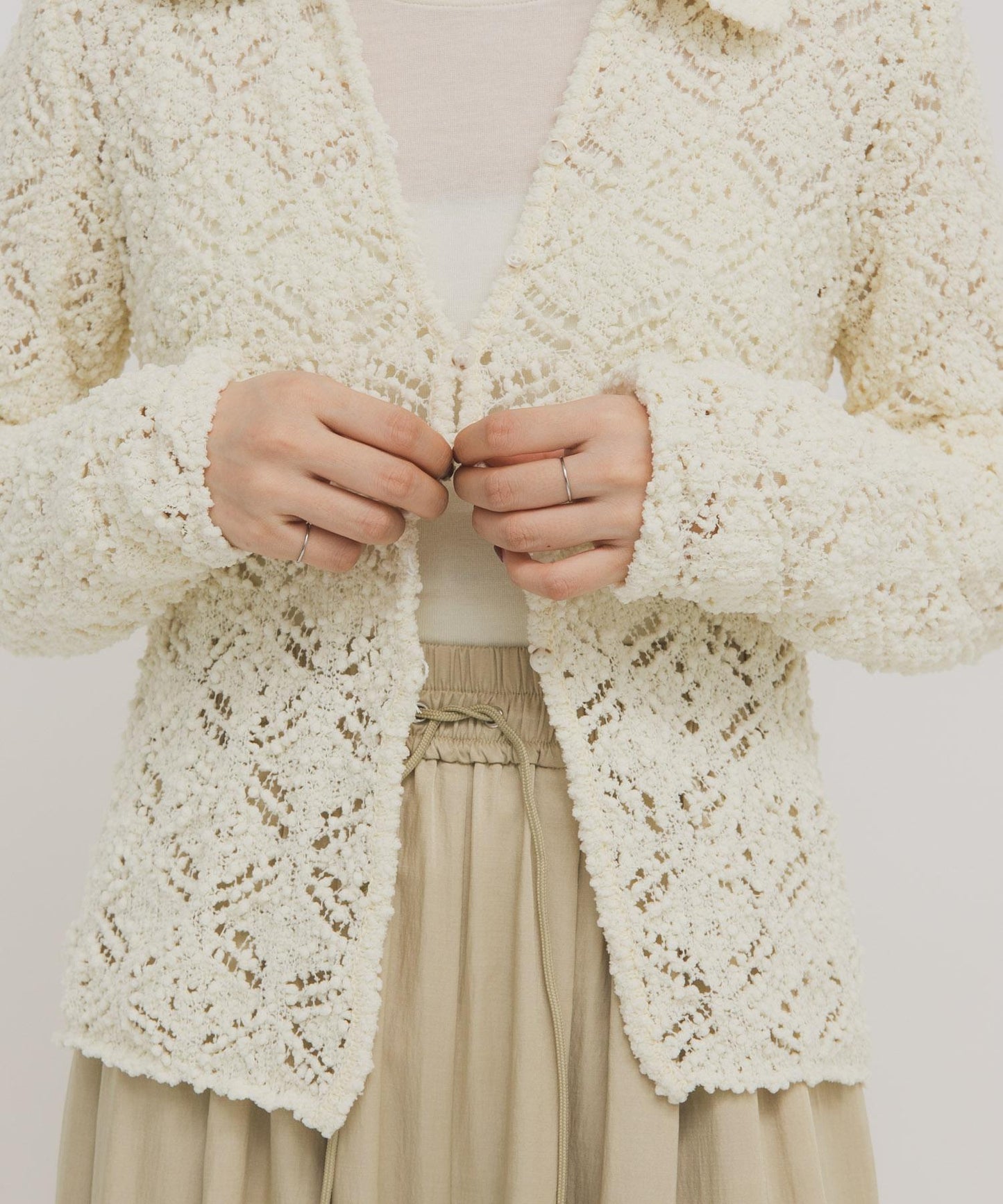 鉤針蕾絲針織襯衫