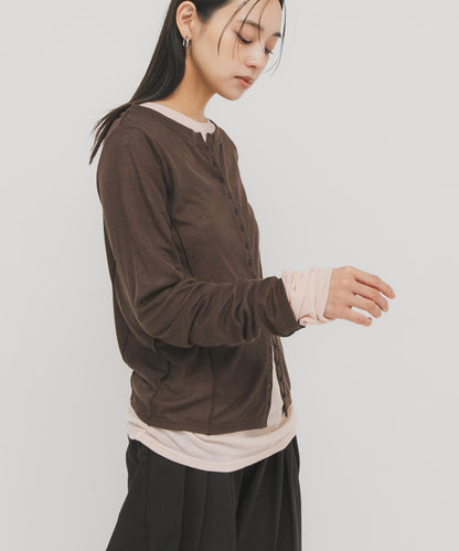 拼色疊穿設計長袖T恤