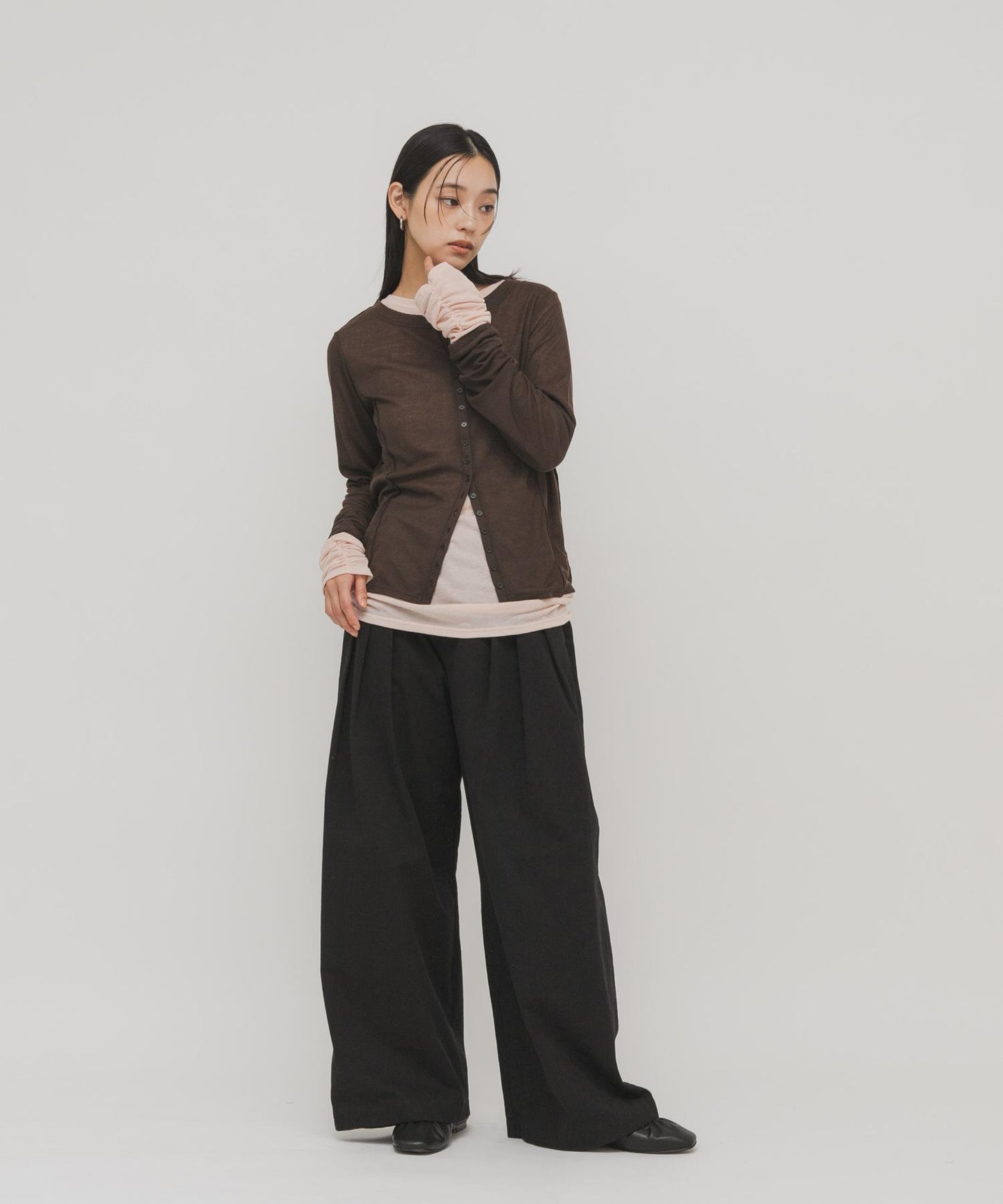 拼色疊穿設計長袖T恤