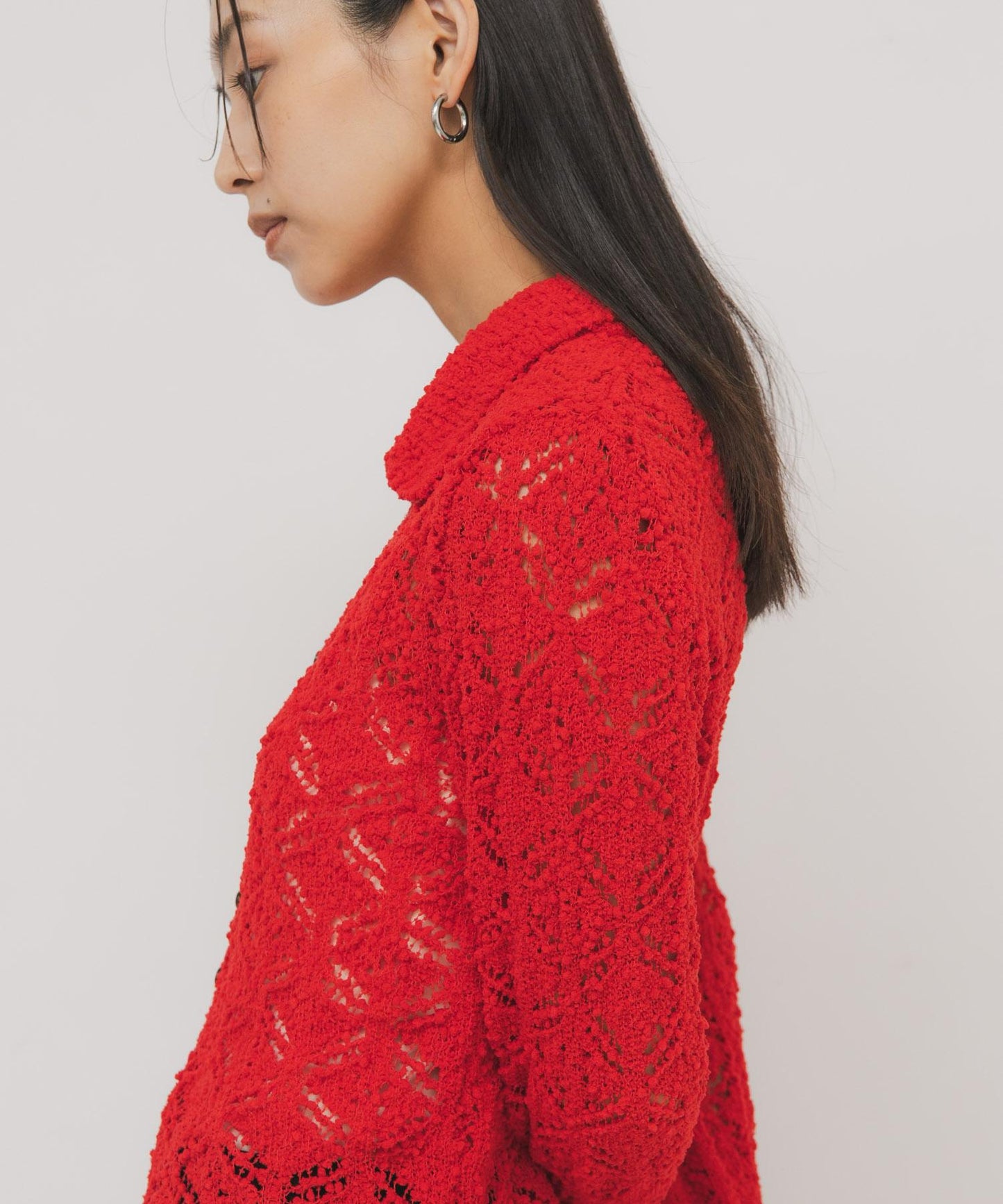 鉤針蕾絲針織襯衫