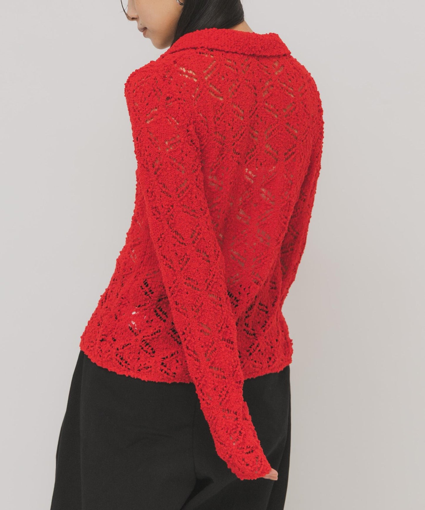 鉤針蕾絲針織襯衫