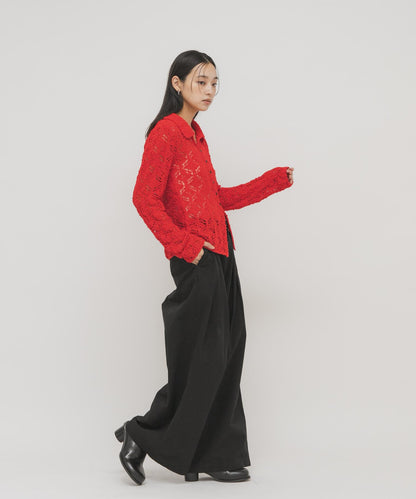 鉤針蕾絲針織襯衫