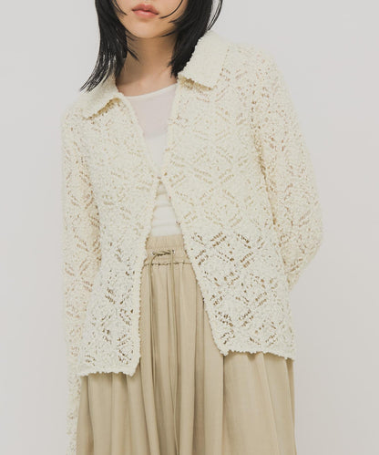 鉤針蕾絲針織襯衫