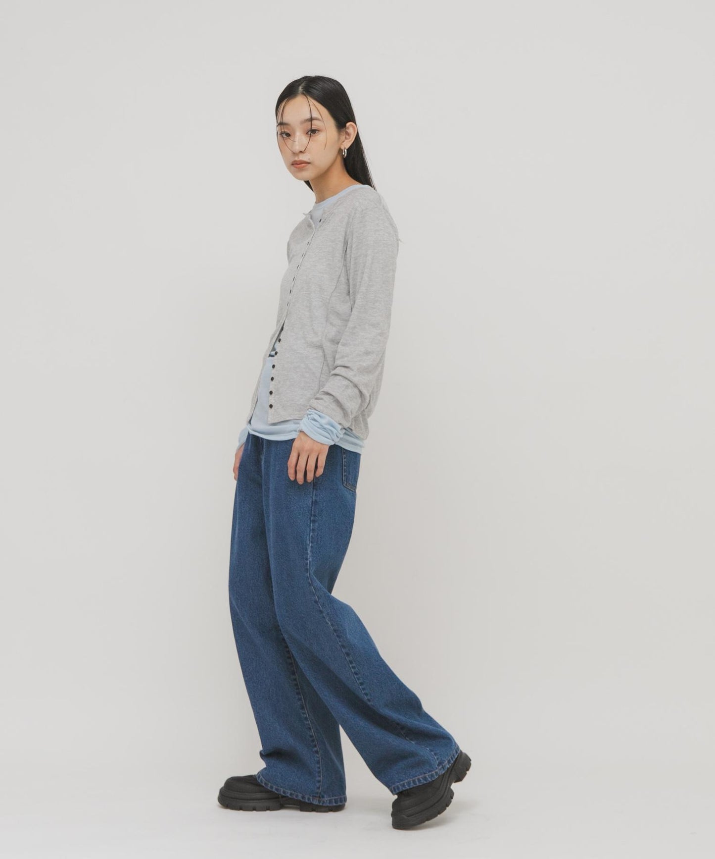 拼色疊穿設計長袖T恤