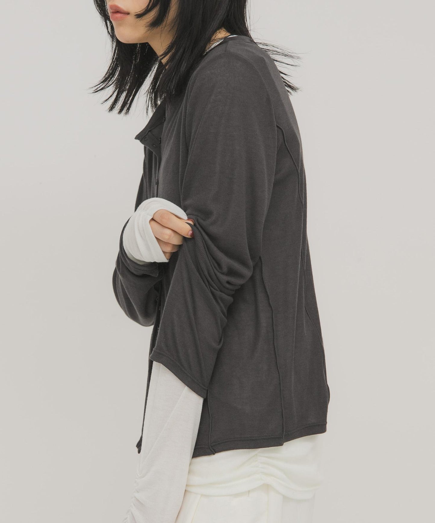 拼色疊穿設計長袖T恤