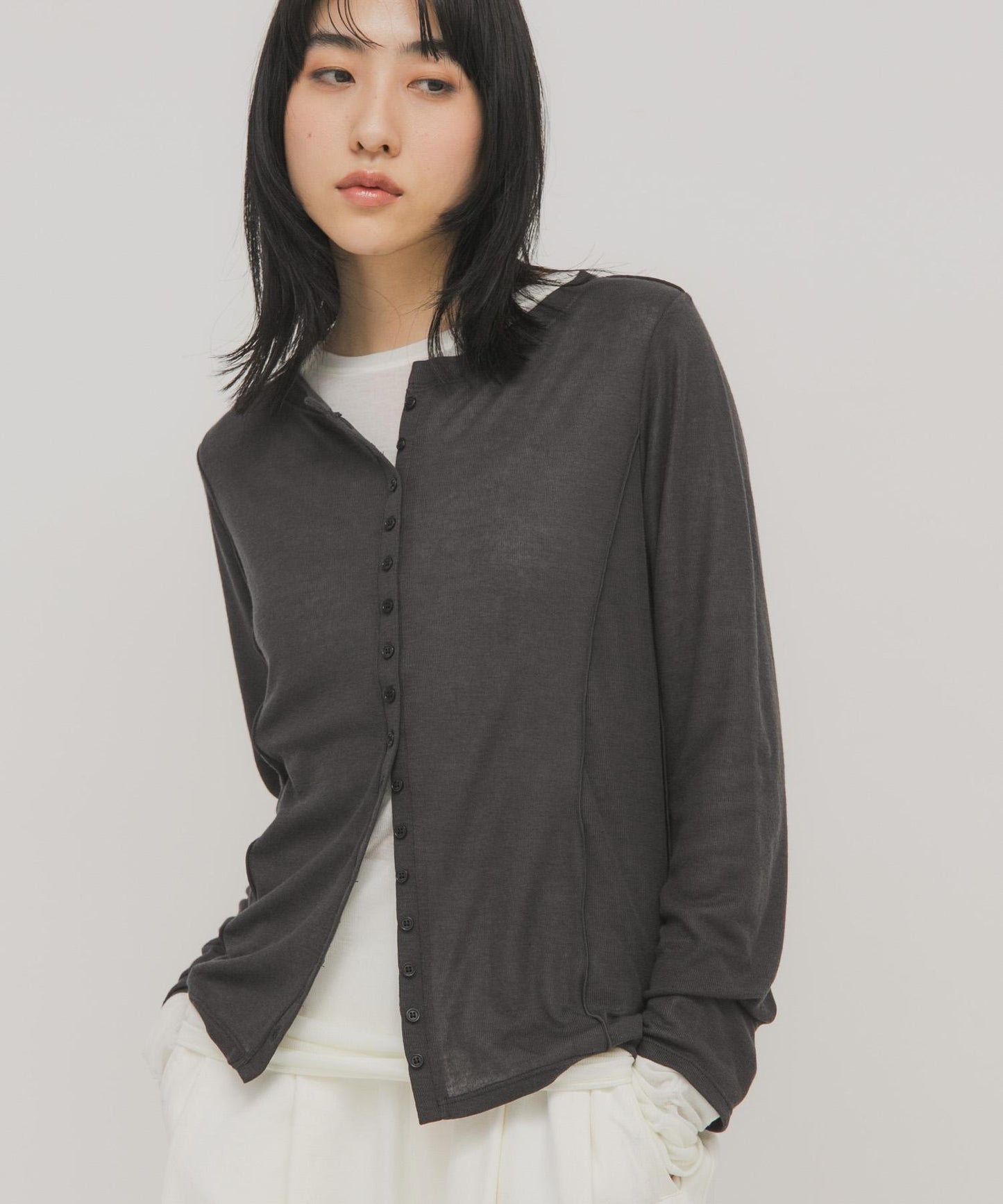 拼色疊穿設計長袖T恤