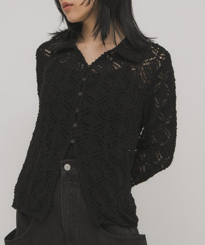 鉤針蕾絲針織襯衫
