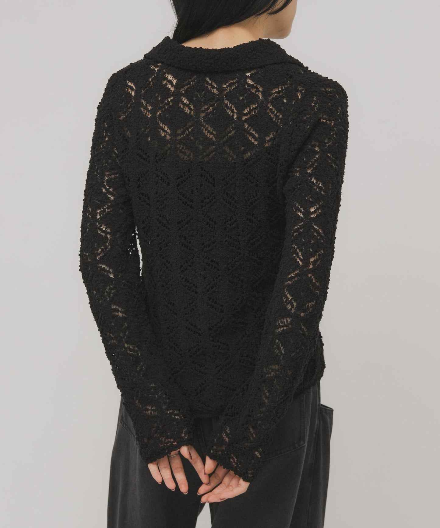 鉤針蕾絲針織襯衫