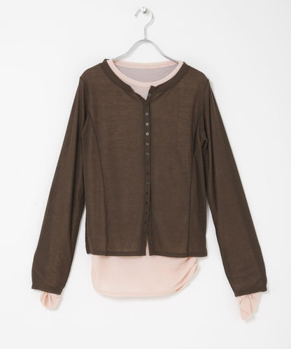 拼色疊穿設計長袖T恤