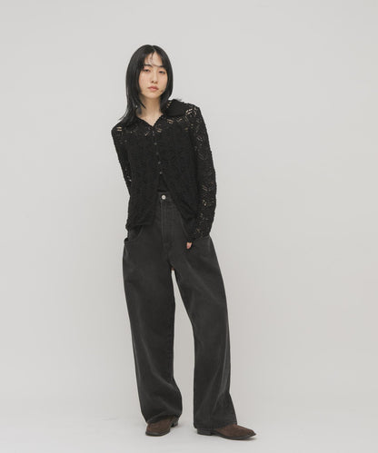 鉤針蕾絲針織襯衫