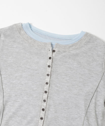 拼色疊穿設計長袖T恤