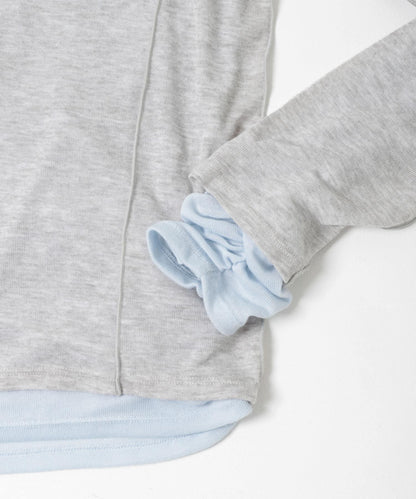 拼色疊穿設計長袖T恤