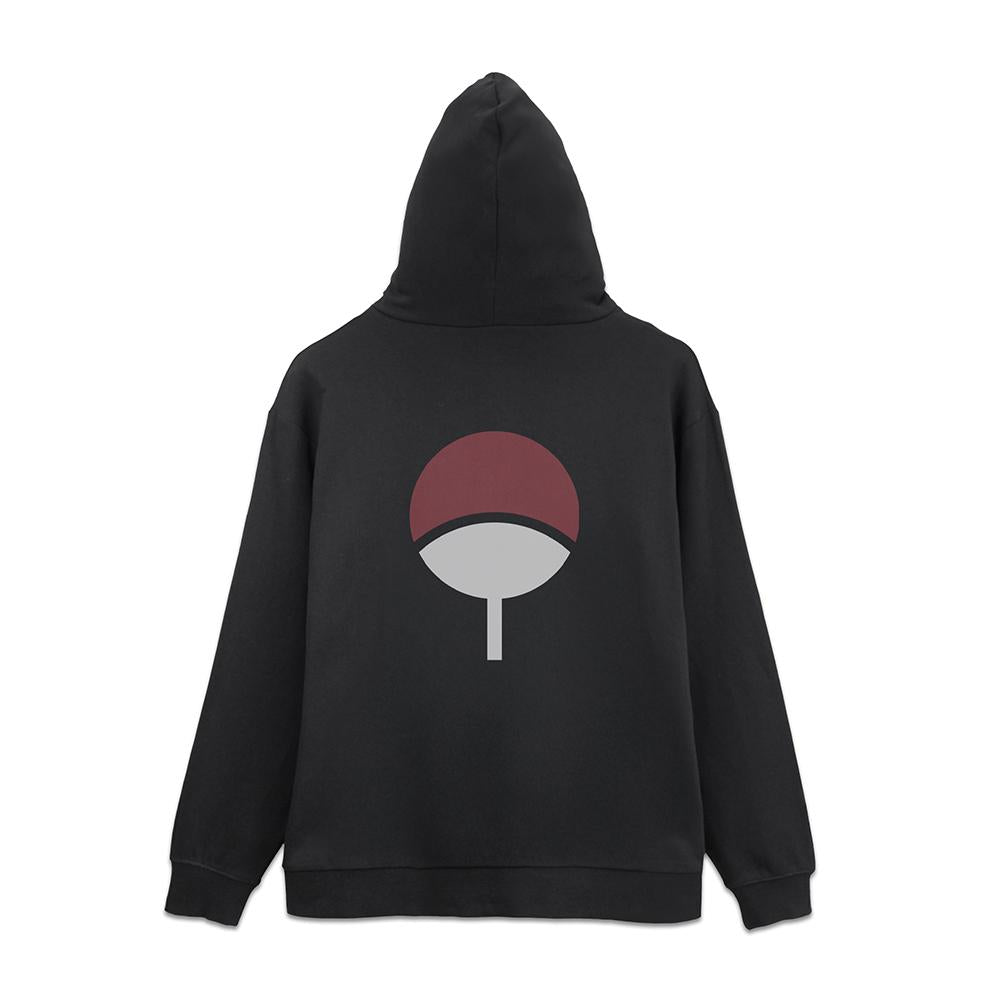 《火影忍者》疾風傳 M碼 宇智波一族 拉鍊連帽衛衣/黑色