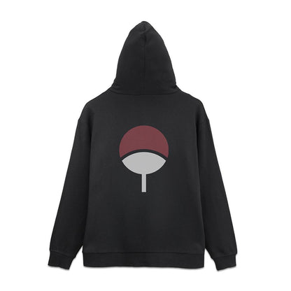 《火影忍者》疾風傳 XL碼 宇智波一族拉鍊連帽衛衣/黑色