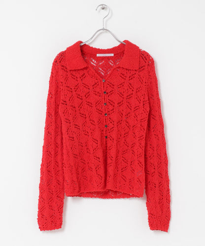 鉤針蕾絲針織襯衫