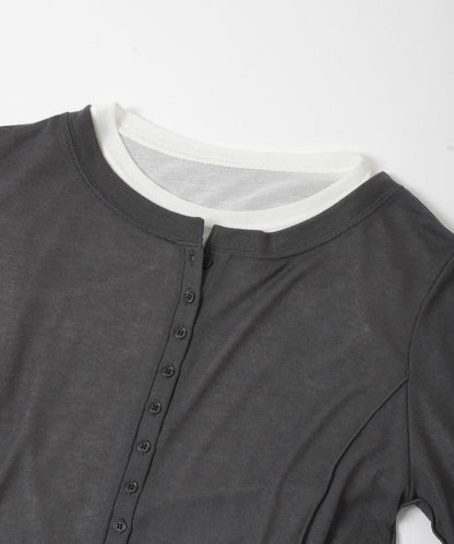 拼色疊穿設計長袖T恤