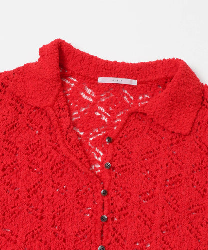 鉤針蕾絲針織襯衫