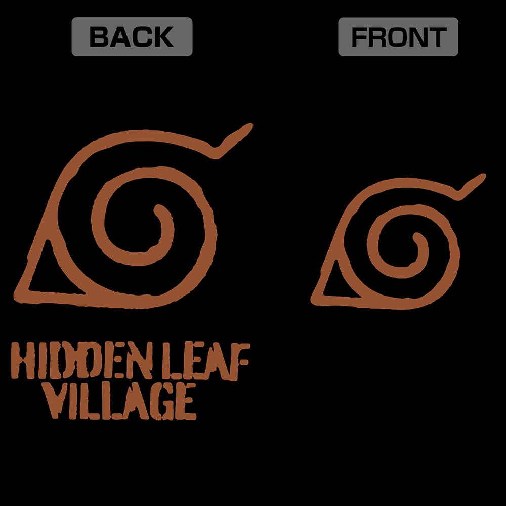 《火影忍者》疾風傳 L碼 木葉隱村復古標誌拉鍊連帽衛衣/黑色