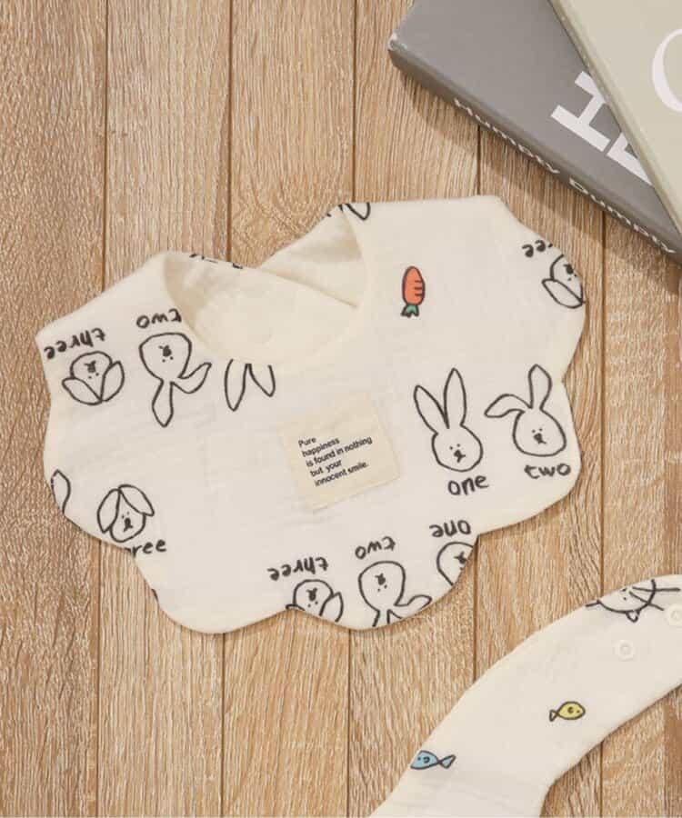 貓・兔子紗布圍兜