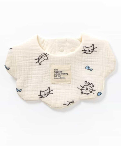 貓・兔子紗布圍兜