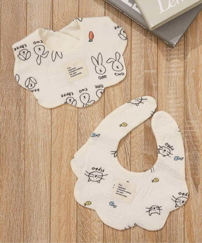 貓・兔子紗布圍兜