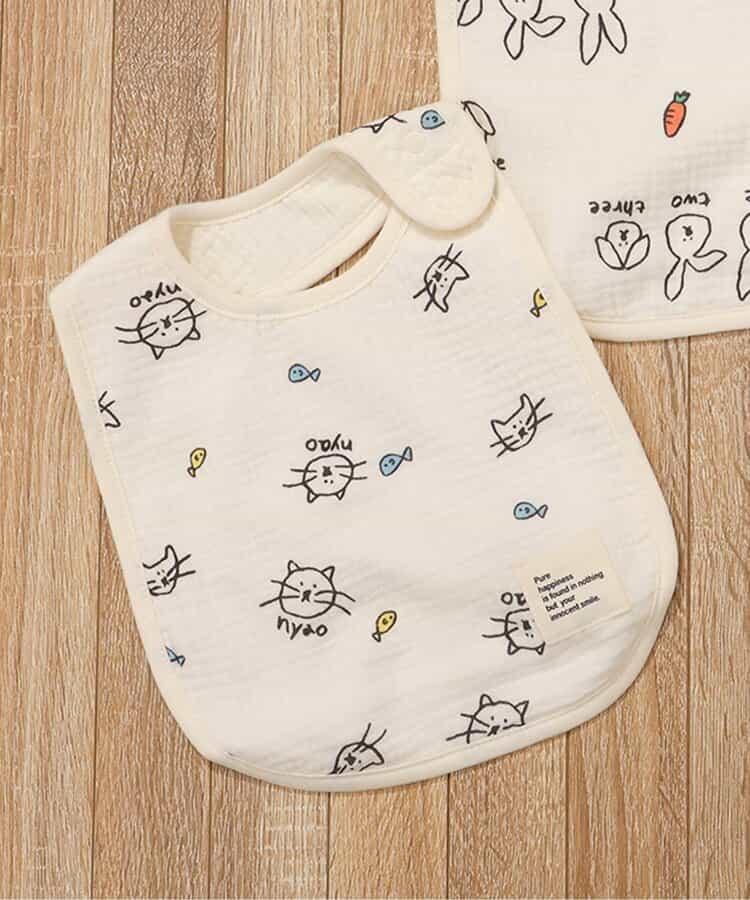 貓咪・兔子大號紗布圍兜