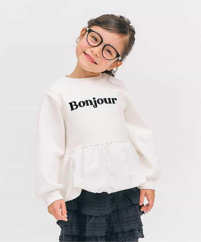 氣球袖拼接LOGO衛衣