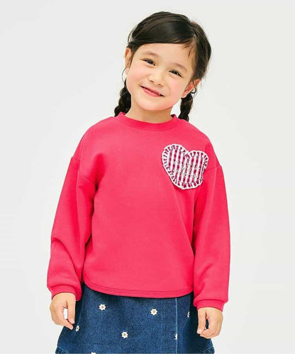 愛心荷葉邊口袋寬鬆衛衣