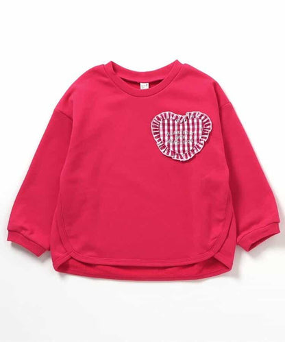 愛心荷葉邊口袋寬鬆衛衣