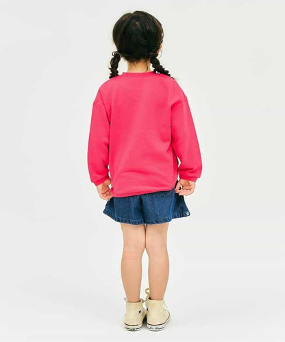 愛心荷葉邊口袋寬鬆衛衣