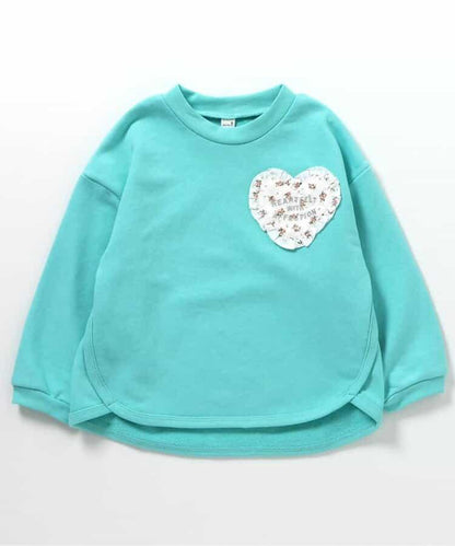 愛心荷葉邊口袋寬鬆衛衣